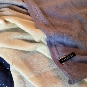 Talbots Blue and Cream Knit Sarong